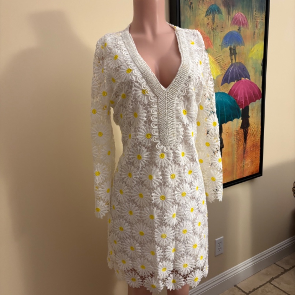 Boston Proper "Daisy Lace Tunic Dress" Size L